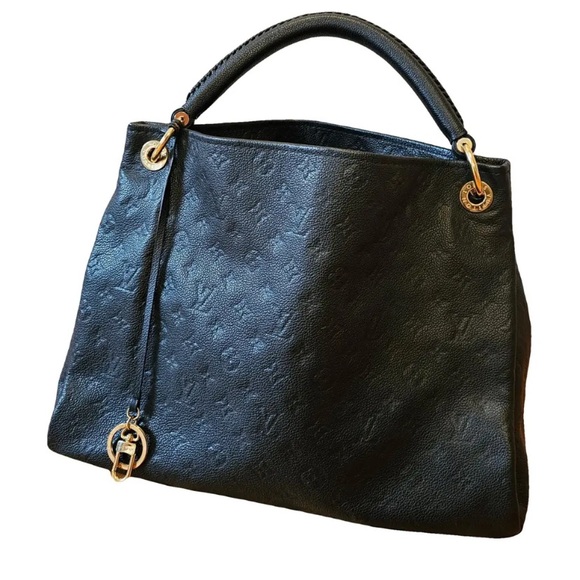 Louis Vuitton Handbags - Louis Vuitton Navy Empreinte Embossed Monogram Shoulder Bag with Gold Hardware